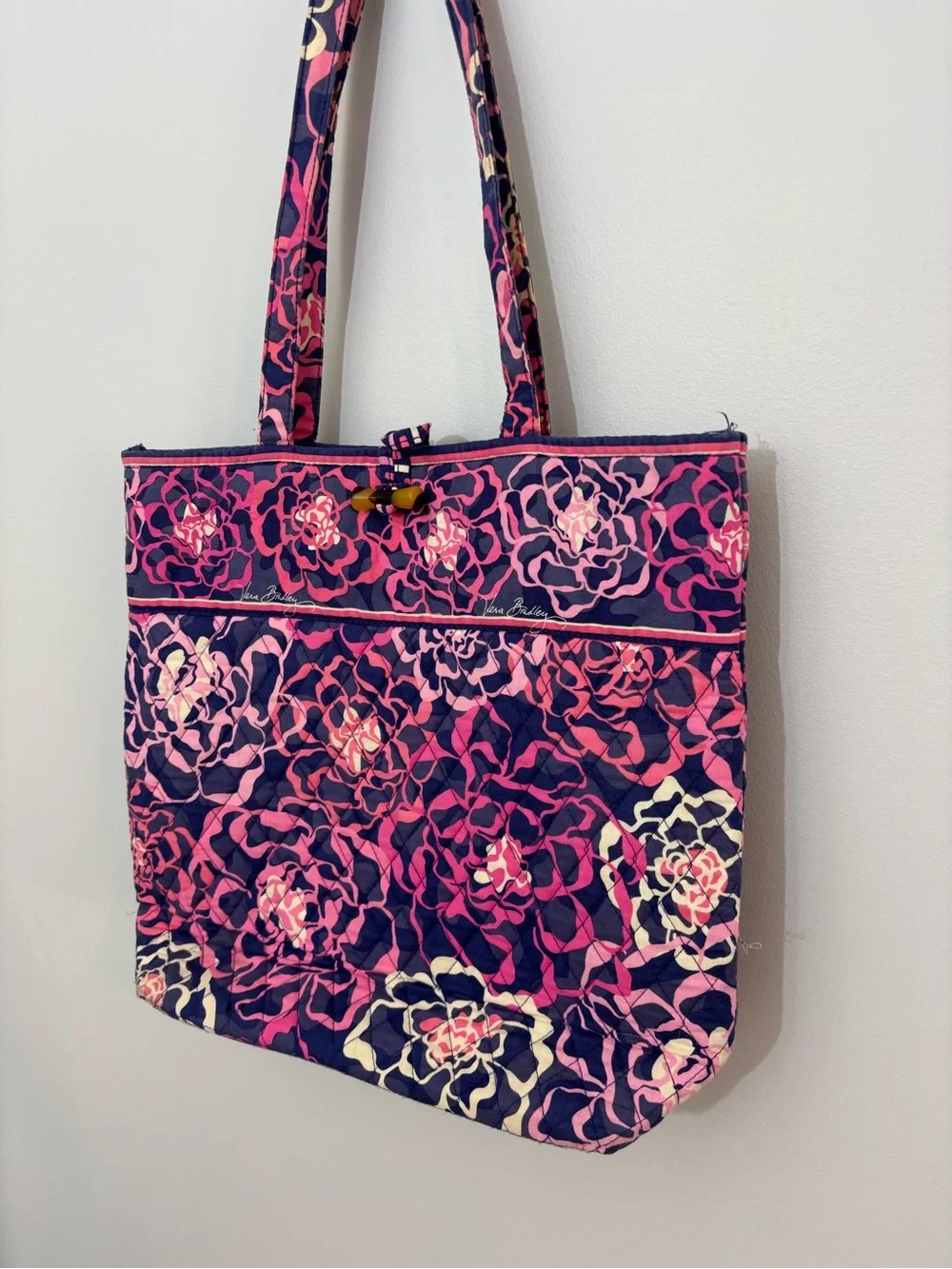 Vera Bradley Katalina Pink Retired Floral Tote Bag Fall 2015 Rare